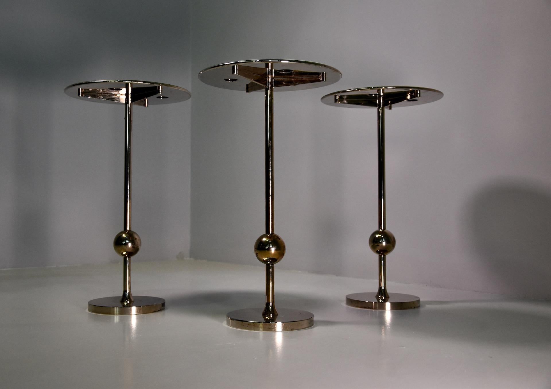 Rare Set of Three T1 Side Tables by Osvaldo Borsani I, 1950s For Sale 3
