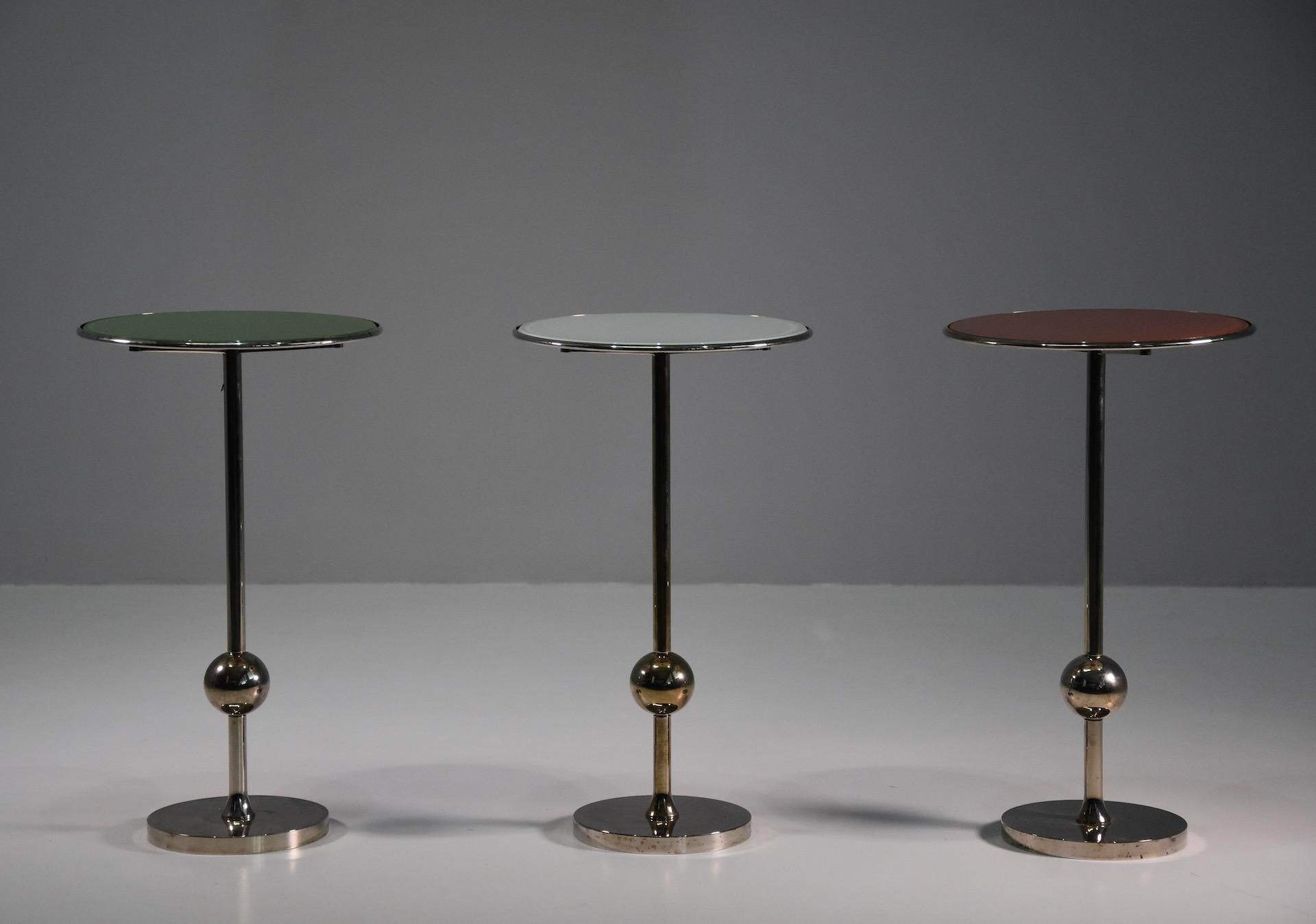Mid-Century Modern Rare Set of Three T1 Side Tables by Osvaldo Borsani I, 1950s For Sale