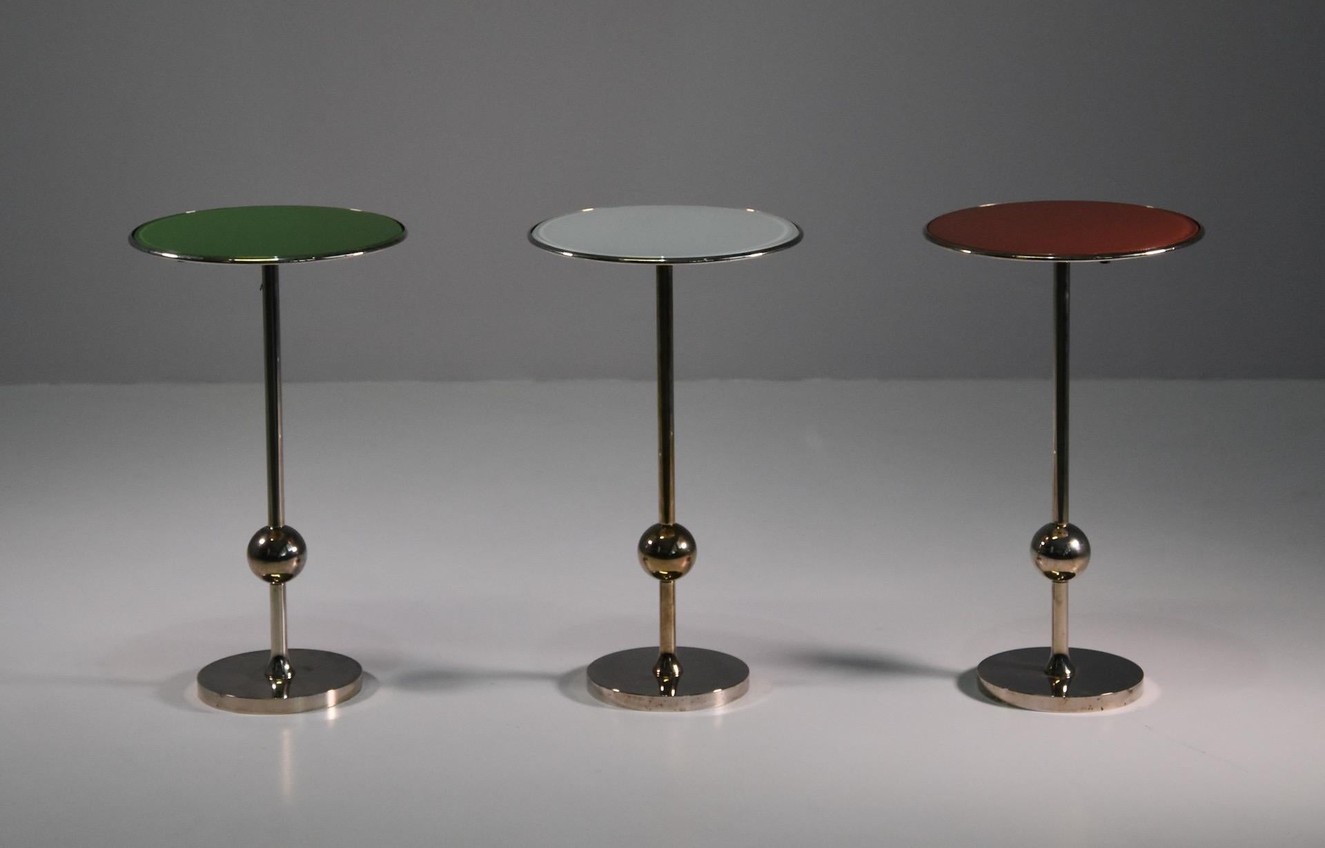 Italian Rare Set of Three T1 Side Tables by Osvaldo Borsani I, 1950s For Sale