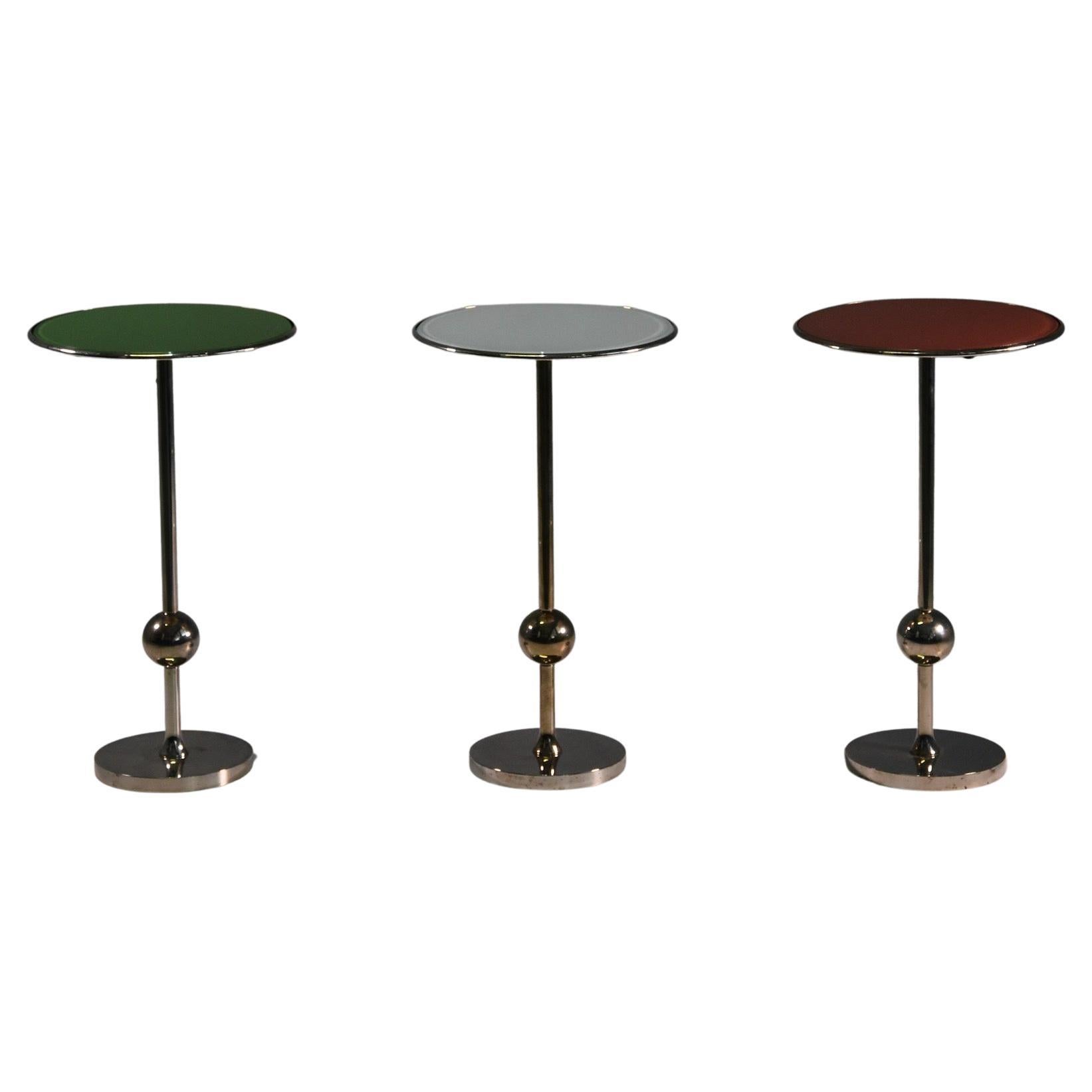 Rare Set of Three T1 Side Tables by Osvaldo Borsani I, 1950s For Sale