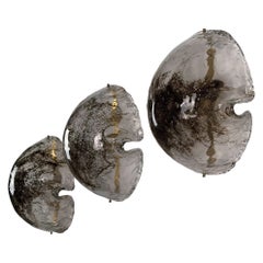 Conjunto poco común de tres apliques grandes de cristal de Toni Zuccheri para La Murrina, década de los 70