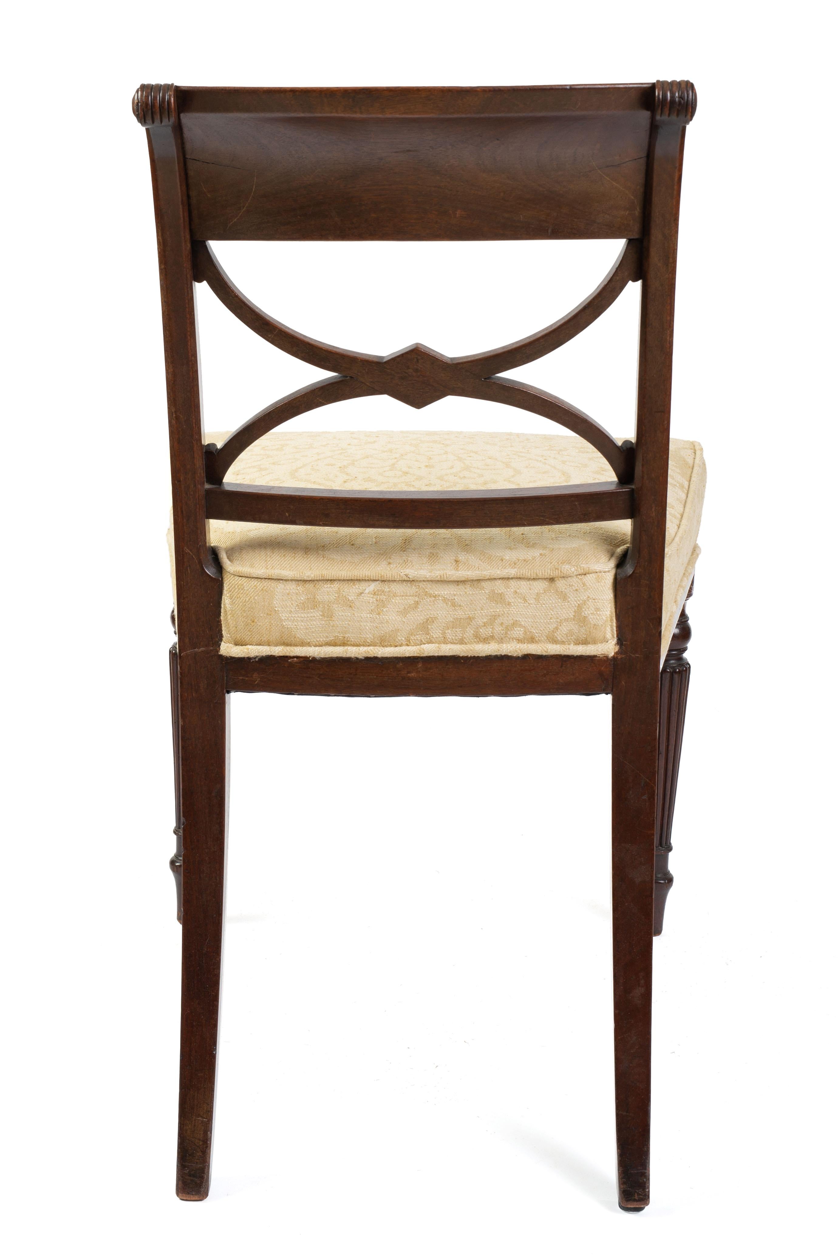 Rare Set of Twelve (12) Inlaid Mahogany Regency Dining Chairs 6