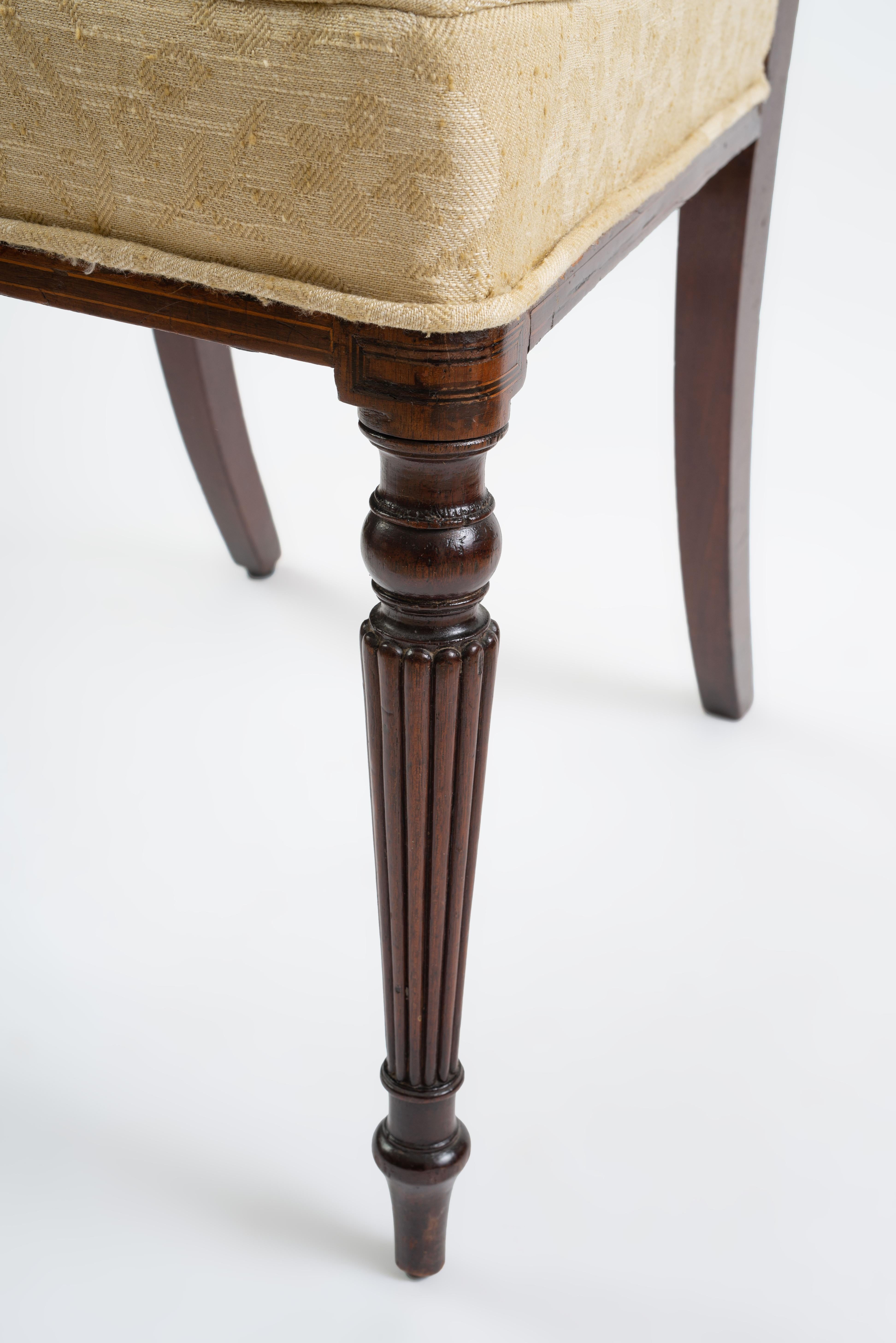 Rare Set of Twelve (12) Inlaid Mahogany Regency Dining Chairs 4