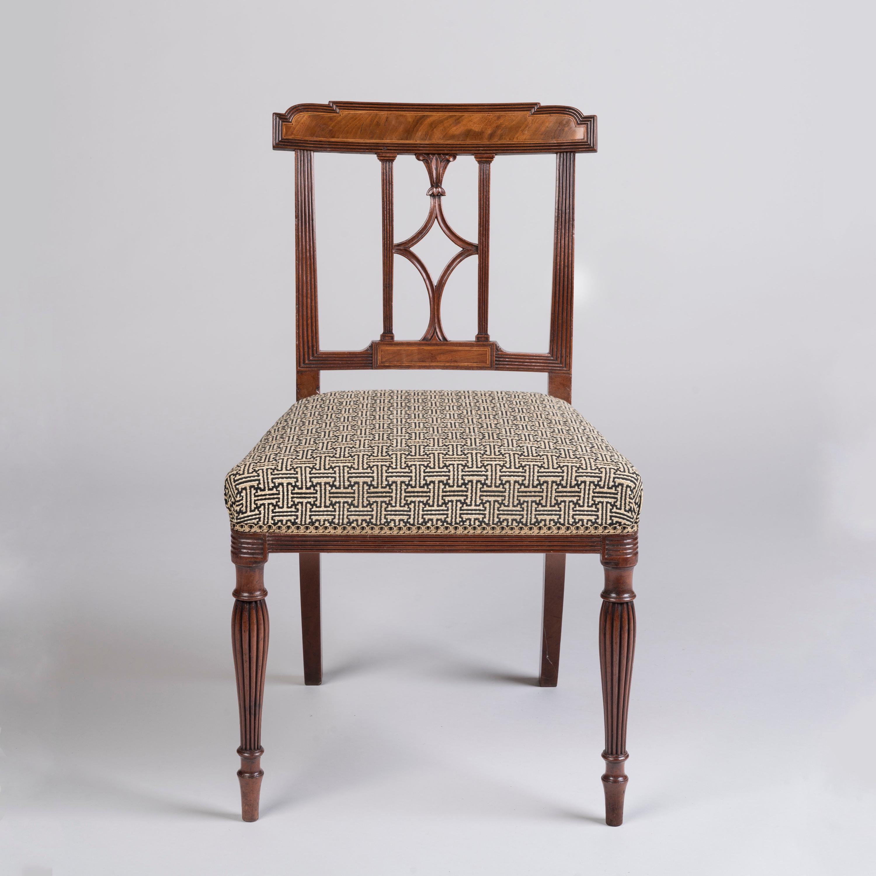 English Rare Set of Twelve 18th Century George III Mahogany Dining Chairs For Sale