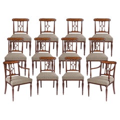 Rare ensemble de douze chaises de salle à manger en acajou George III du 18ème siècle
