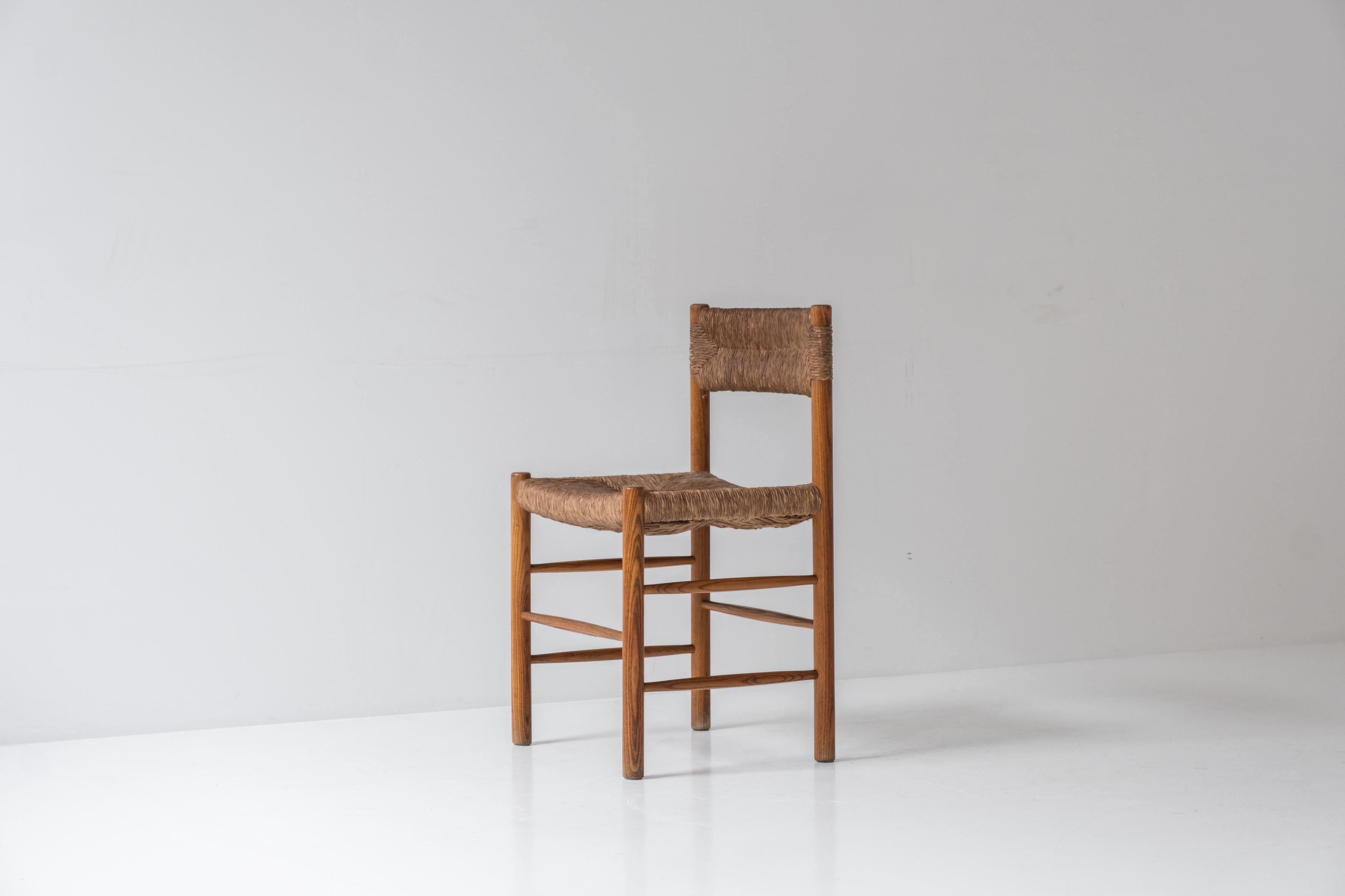 Mid-20th Century Rare set of twelve ‘Dordogne’ chairs by Charlotte Perriand for Sentou, 1960s
