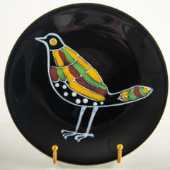 Rare Set of Twelve Robert Picault Vallauris Bird & Fish Faience Plates, 1960's