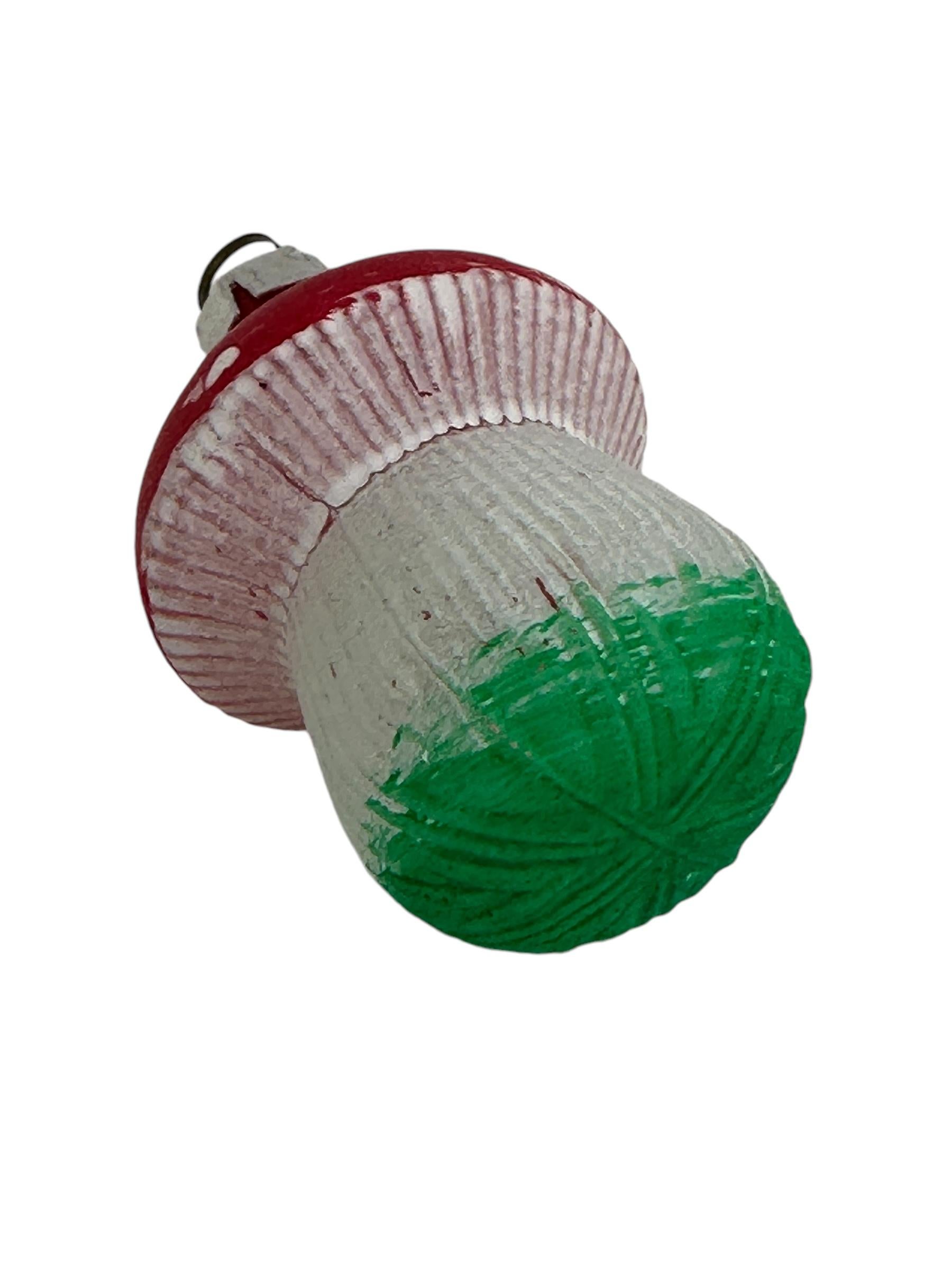 Rare Set of Twelve Toadstool Mushroom Christmas Ornaments Vintage, German, 1940s For Sale 4