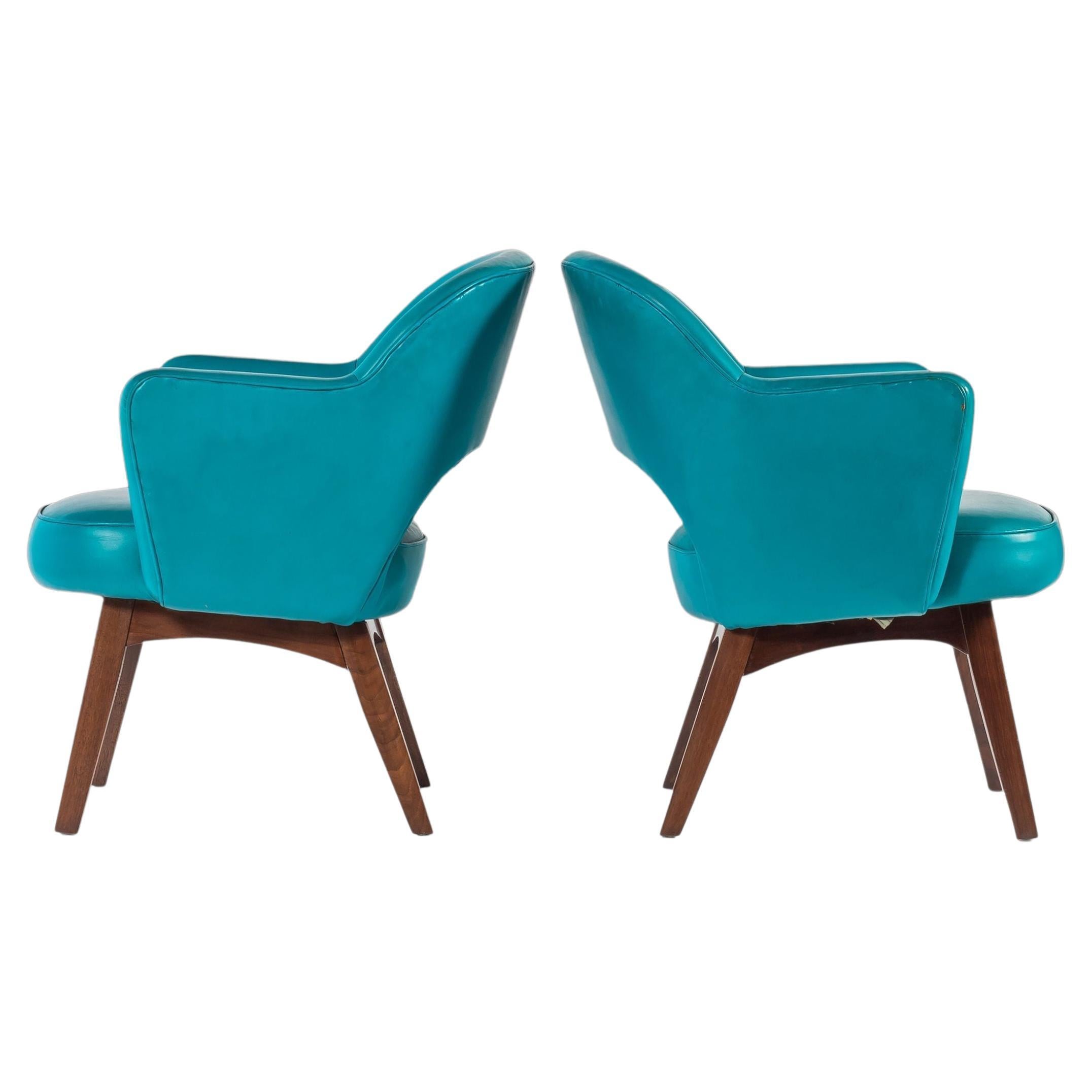 Set of Two (2) Lounge Chairs by Patrician Furniture in Original Vinyl, c. 1960s