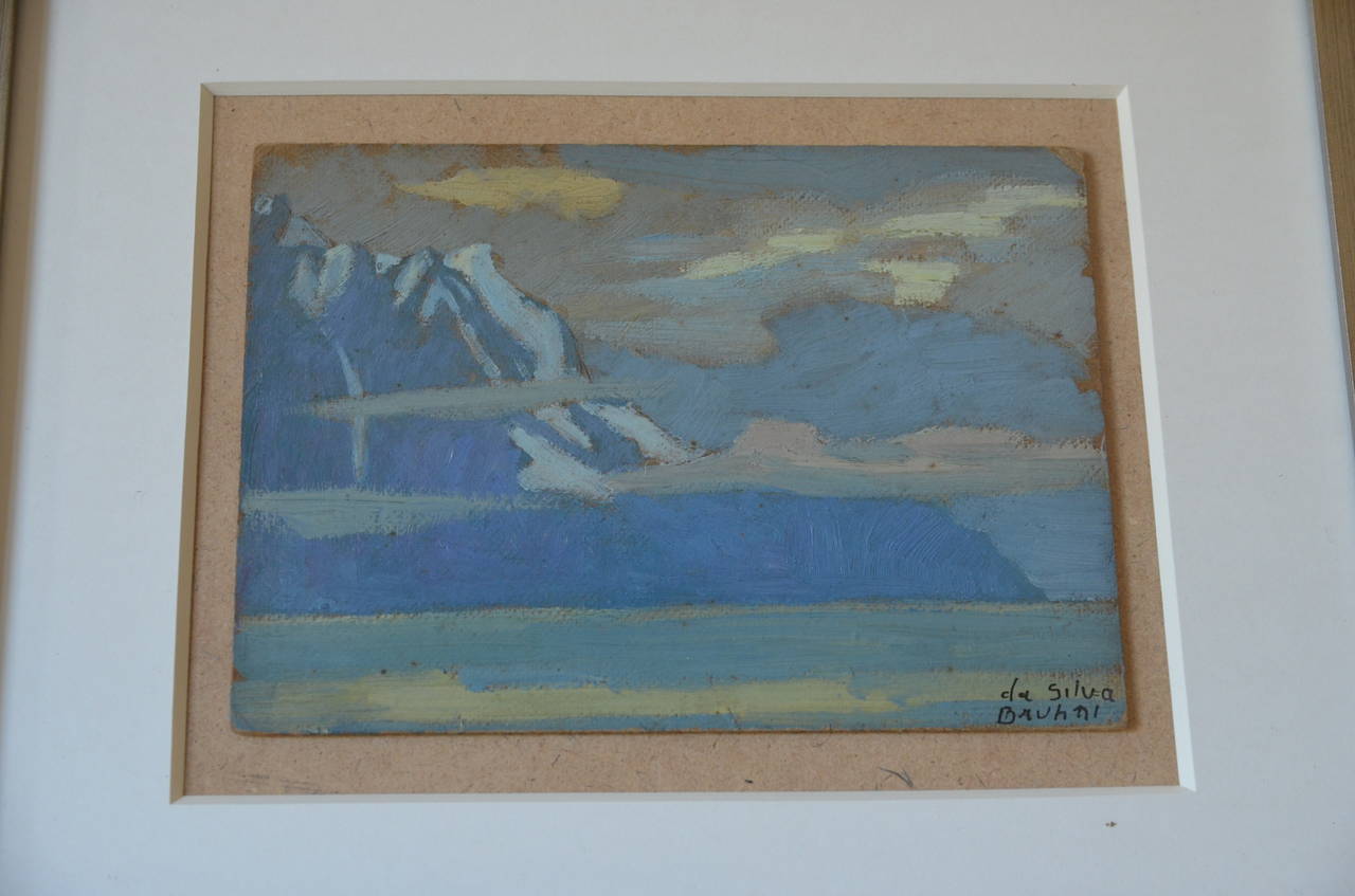 French Rare Set of Two Framed Oil Paintings by Ivan da Silva Bruhns For Sale