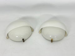 Rare Set of two Glass and brass Mania sconces by Vico Magistretti for Artemide.