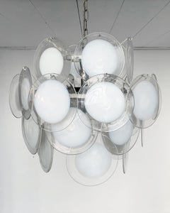 Rare Set of Two Murano Glass Sconces and One Pendant Chandelier by Gino Vistosi