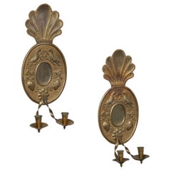 Rare ensemble de deux appliques à bougies Art Déco de Paavo Tynell pour Taito Oy, années 1920/1930