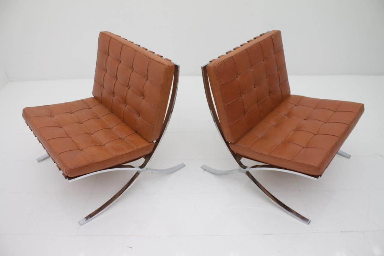 Rare Set of Two Screwed Barcelona Chairs Mies van der Rohe Knoll Int. 1955 -1958 1