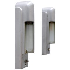 Used Rare Set of Two Streamline Cruise Ship Cabin Sconces by The Simes Co NY, 1930s