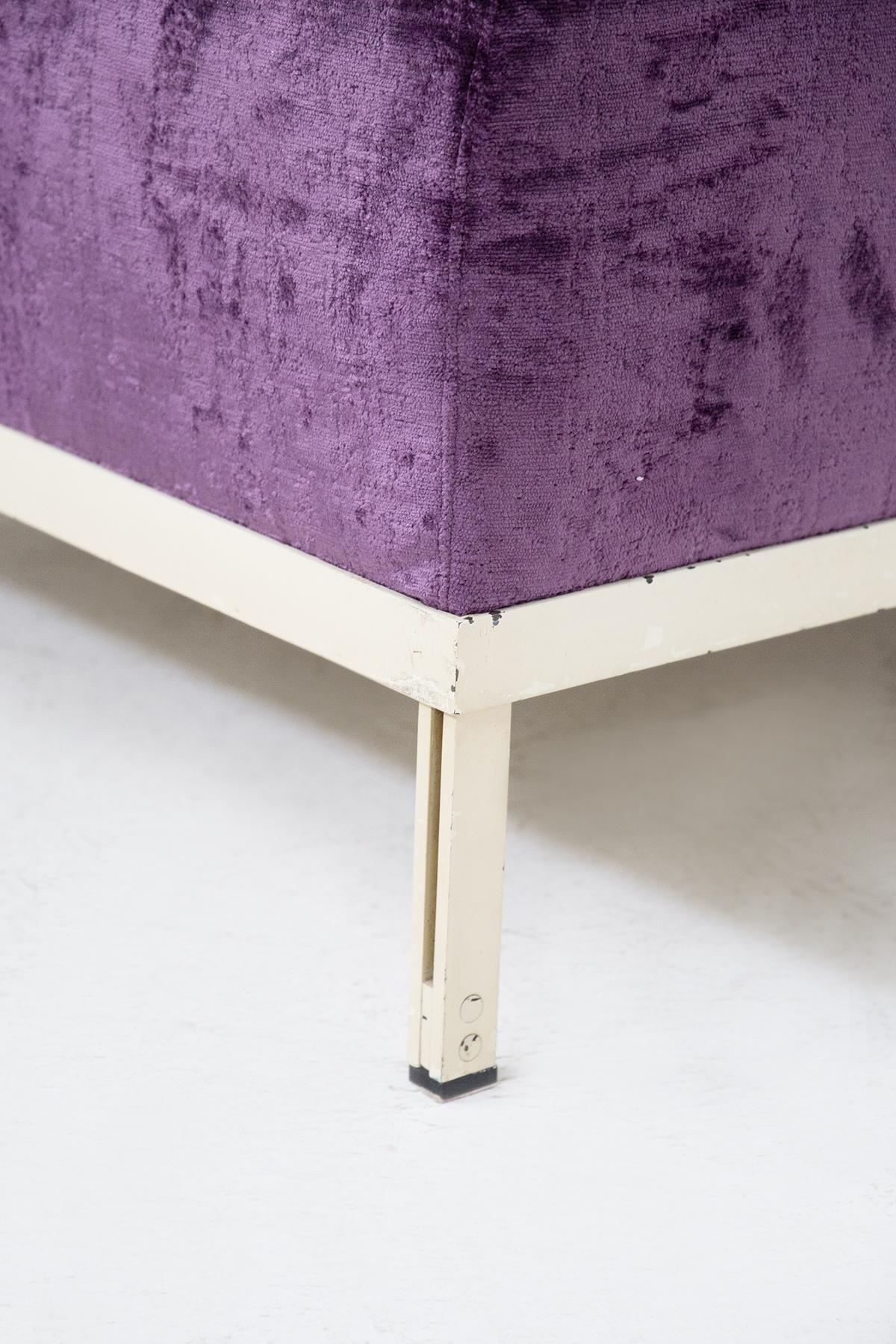 Italian Rare Set of Vintage Sofas by Gianfranco Frattini in Purple Velvet For Sale