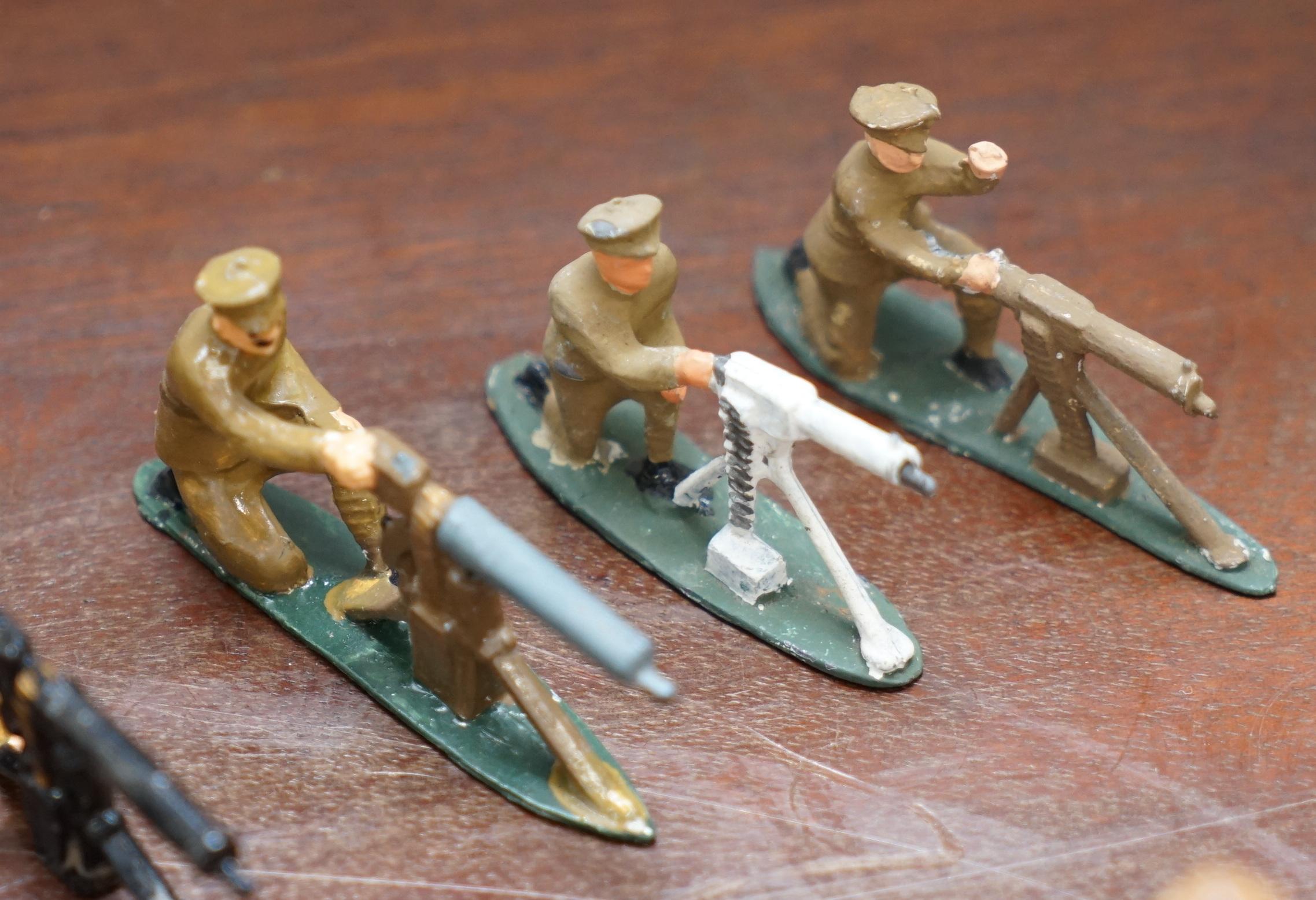 20th Century Rare Set of World War i Antique Toys Military Soldiers 52 Mixed Pieces Rare Find