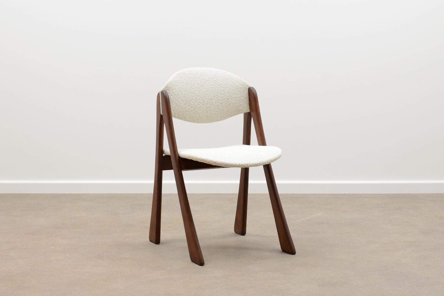 Organic Modern Rare Set Organic Shaped Bouclé Dining Chairs