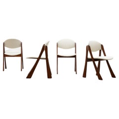 Rare Set Organic Shaped Bouclé Dining Chairs