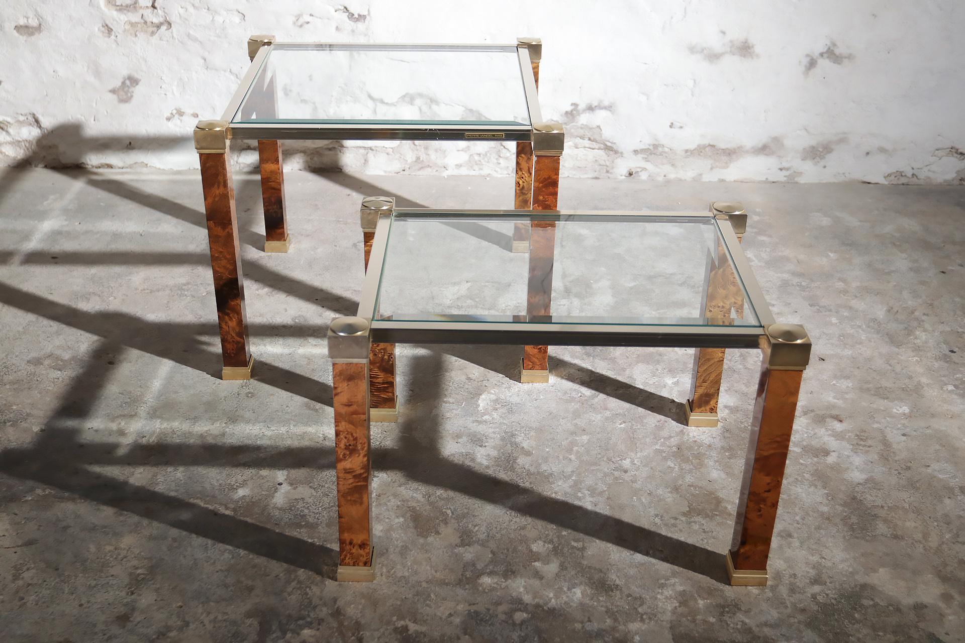 Rare Set of Pierre Vandel Paris Two-Tier Side Tables Mid-Century Modern In Good Condition In Boven Leeuwen, NL
