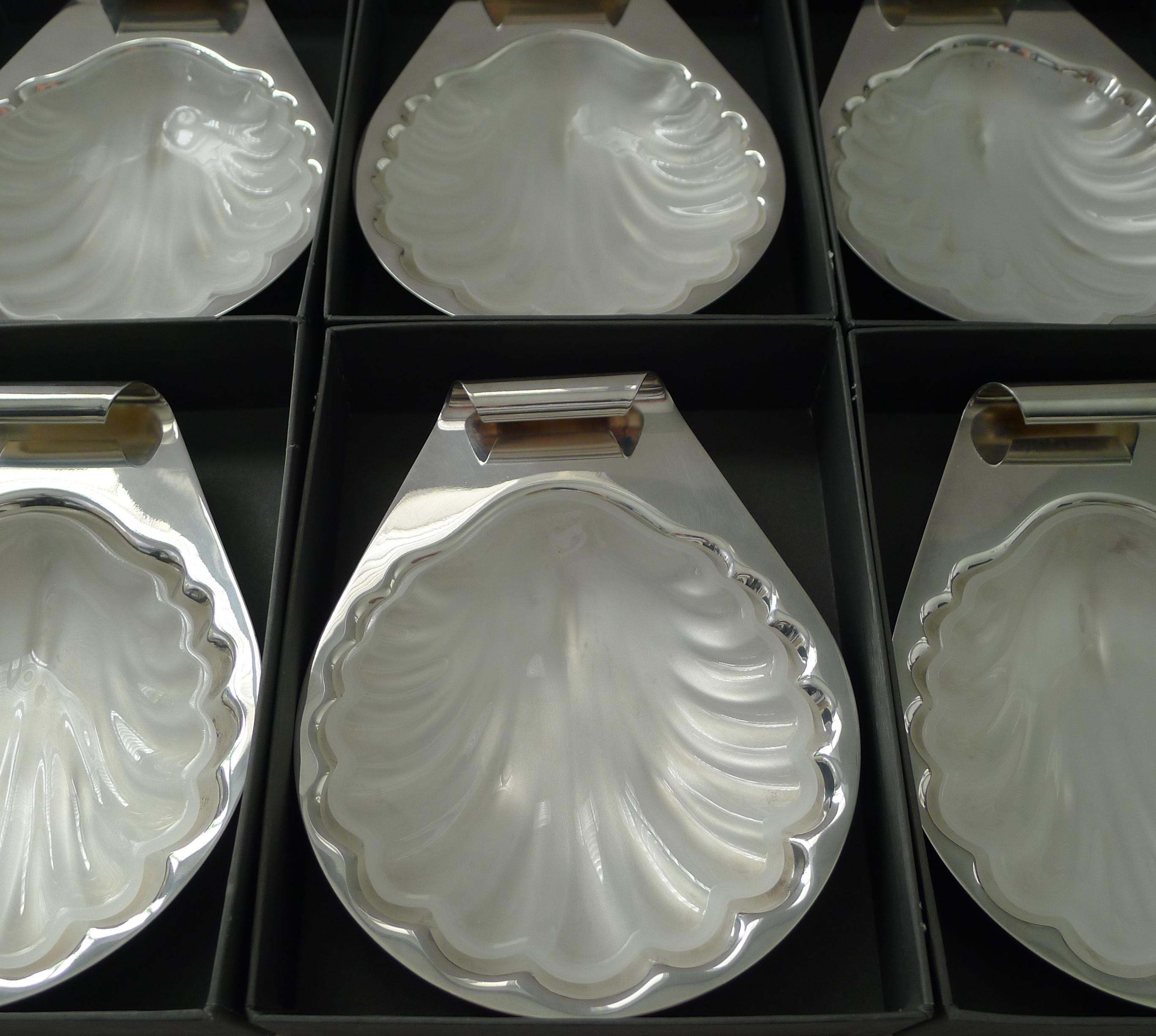 Raro juego de seis platos de ostras y marisco de Lino Sabattini c.1970 finales del siglo XX en venta