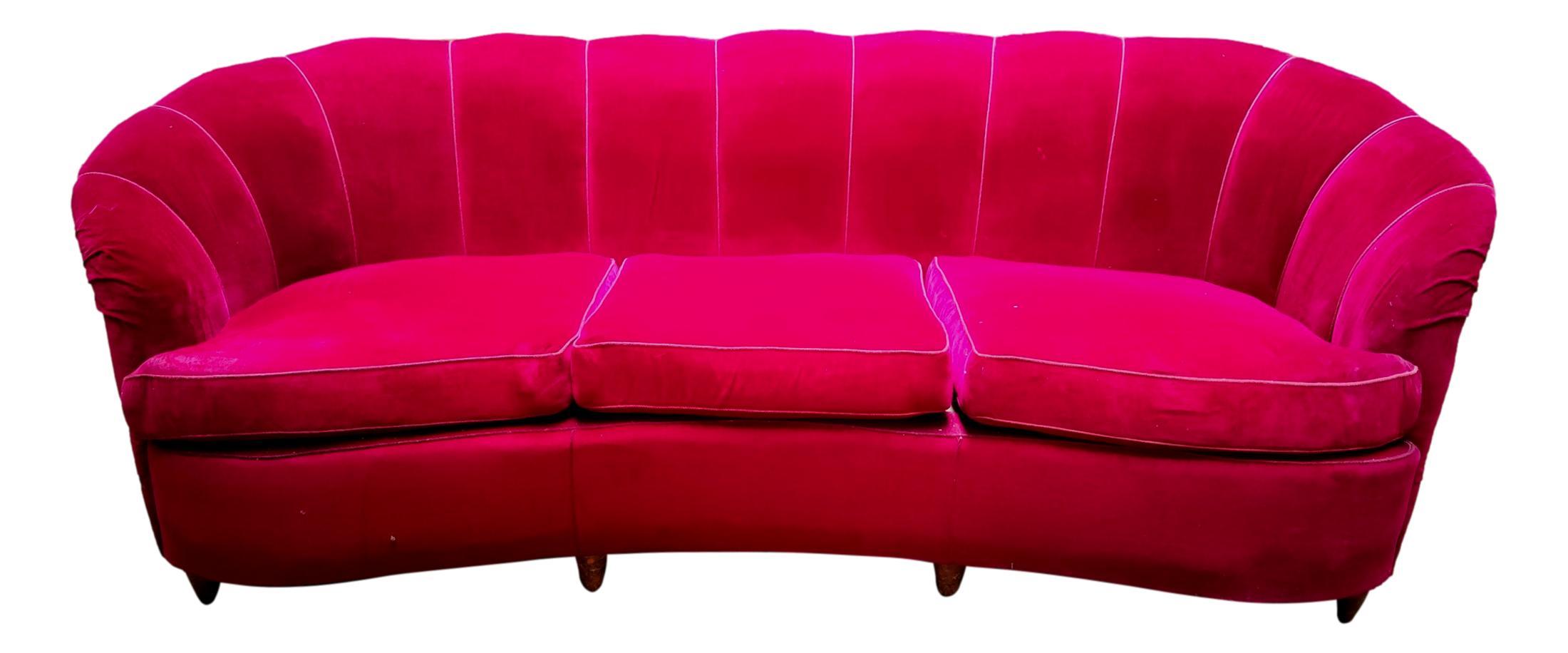 Rare Set Sofa and Four Armchairs Design Gio Ponti for Casa e Giardino, 1940 For Sale 3