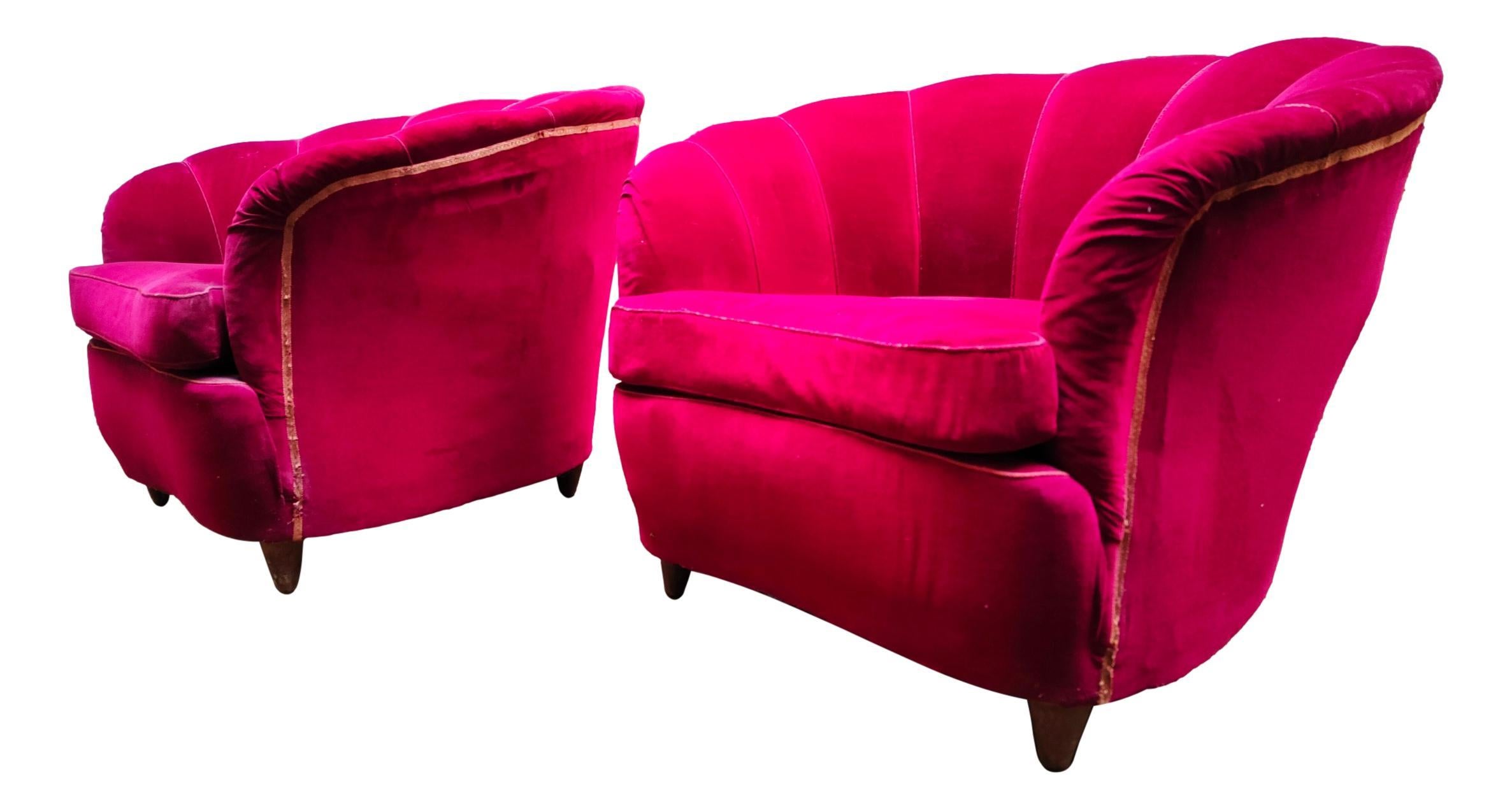 Rare Set Sofa and Four Armchairs Design Gio Ponti for Casa e Giardino, 1940 For Sale 5