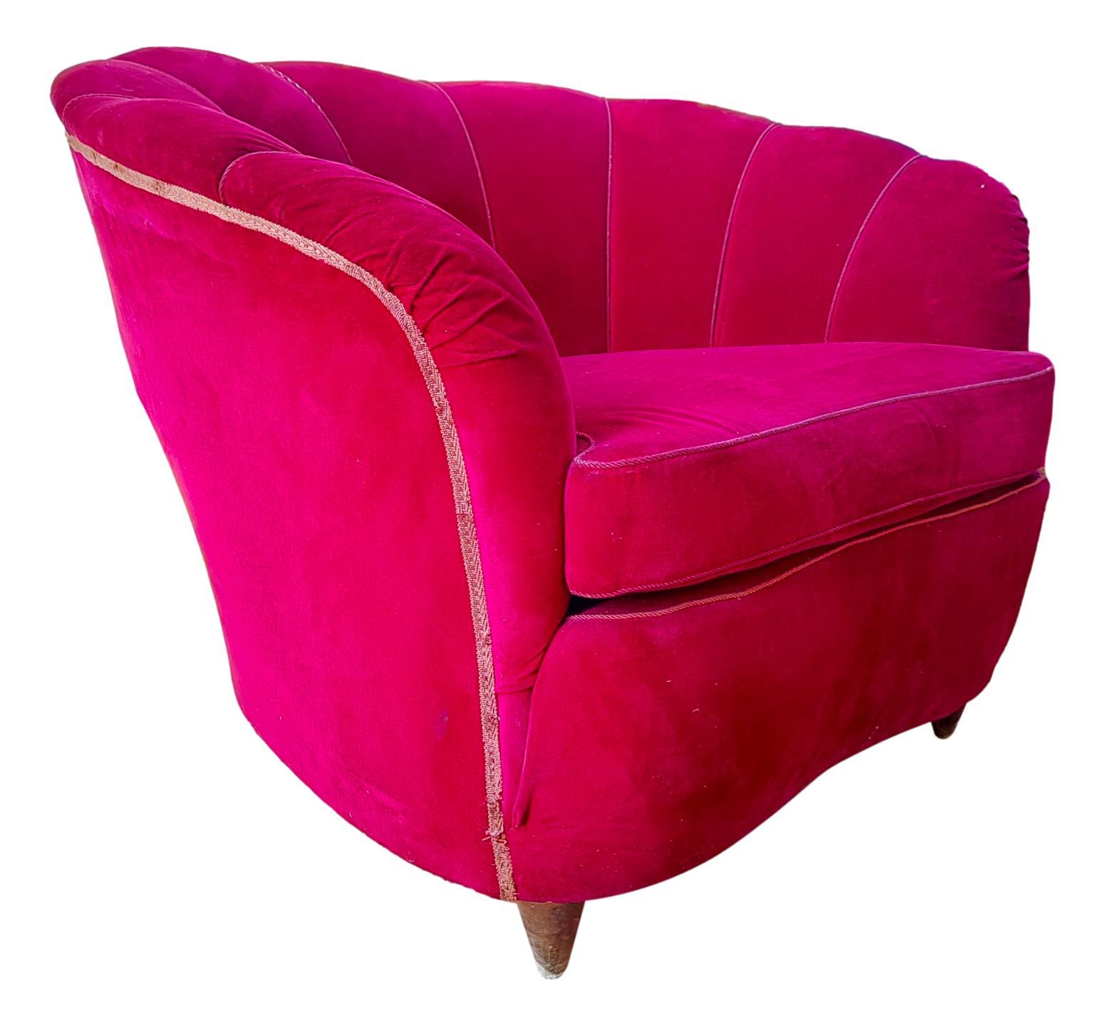 Mid-Century Modern Rare Set Sofa and Four Armchairs Design Gio Ponti for Casa e Giardino, 1940 For Sale