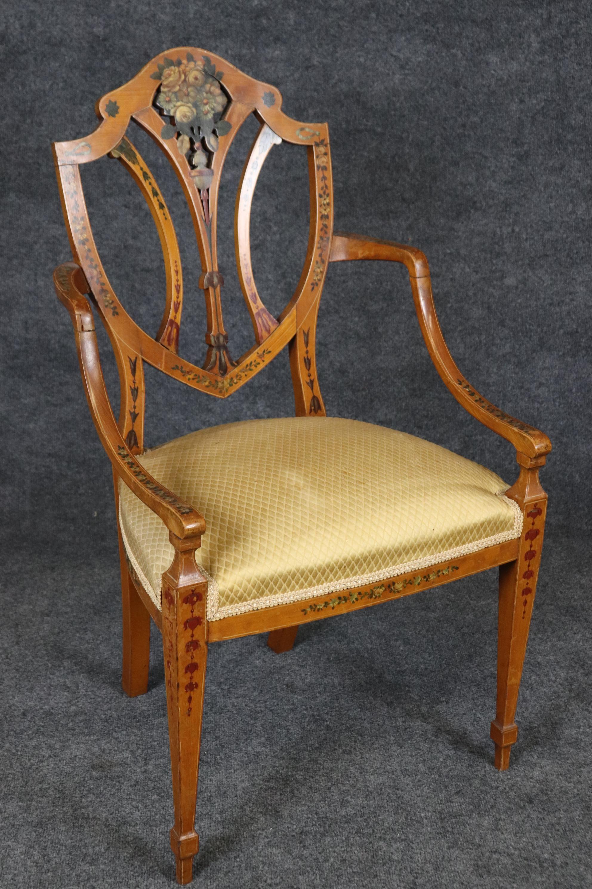 Rare ensemble de salon Adams anglais décoré de sept pièces avec banquette en vente 3