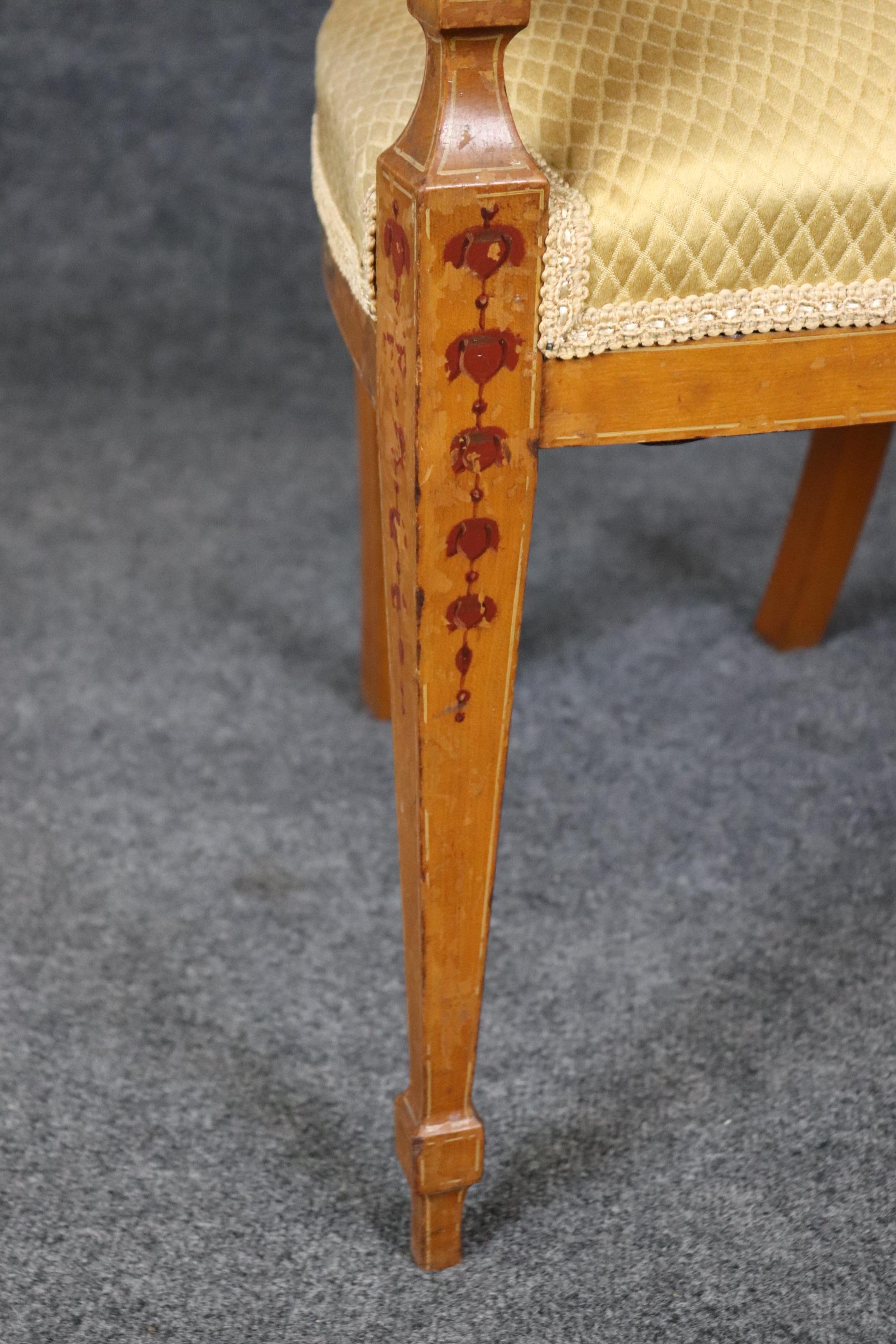 Rare ensemble de salon Adams anglais décoré de sept pièces avec banquette en vente 4