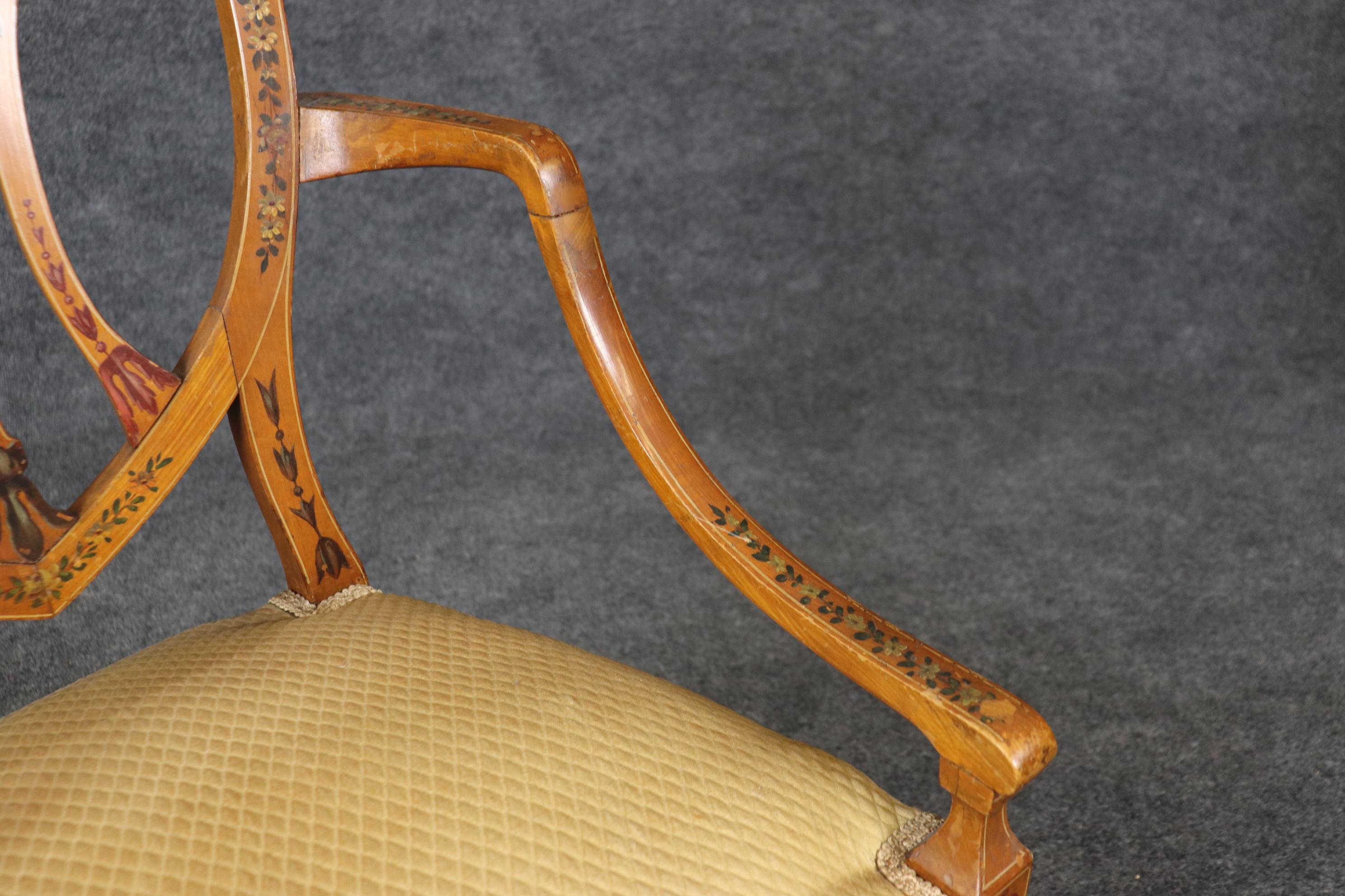 Rare ensemble de salon Adams anglais décoré de sept pièces avec banquette en vente 5