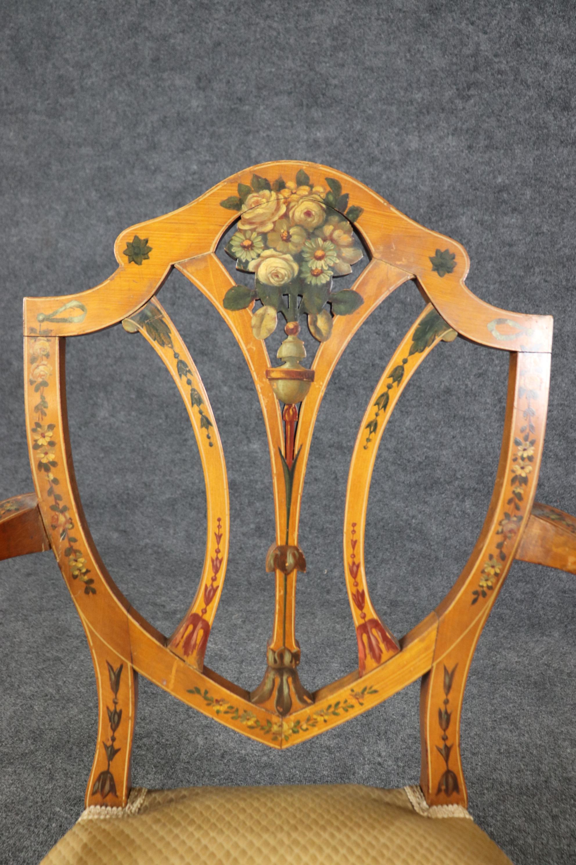 Rare ensemble de salon Adams anglais décoré de sept pièces avec banquette en vente 6