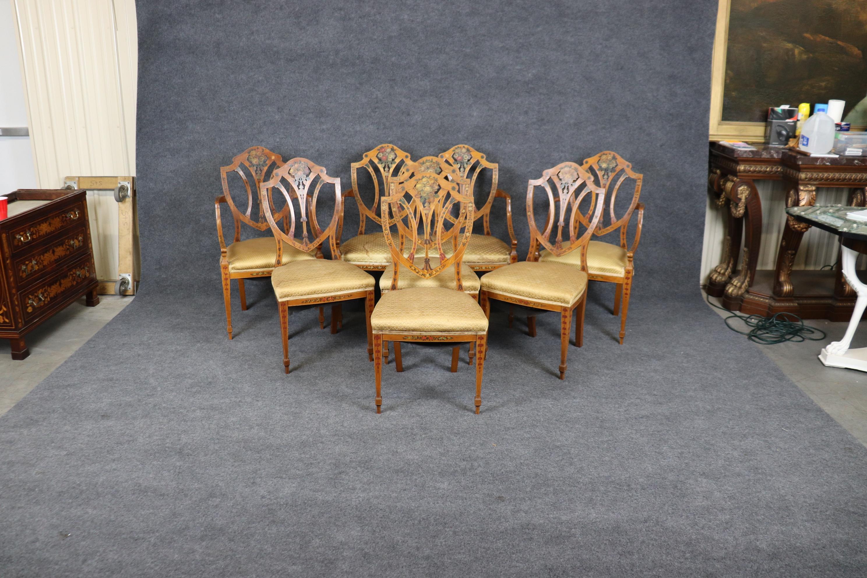 Anglais Rare ensemble de salon Adams anglais décoré de sept pièces avec banquette en vente
