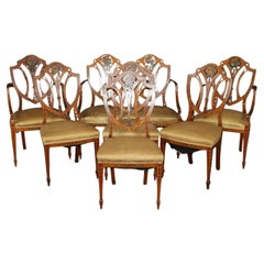 Raro Juego de Salón Adams Inglés de Siete Piezas Decorado con Pintura y Sillón