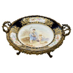 Rare Sevres, Gilded Bronze Dish, Chateau des Tuileries circa 1840