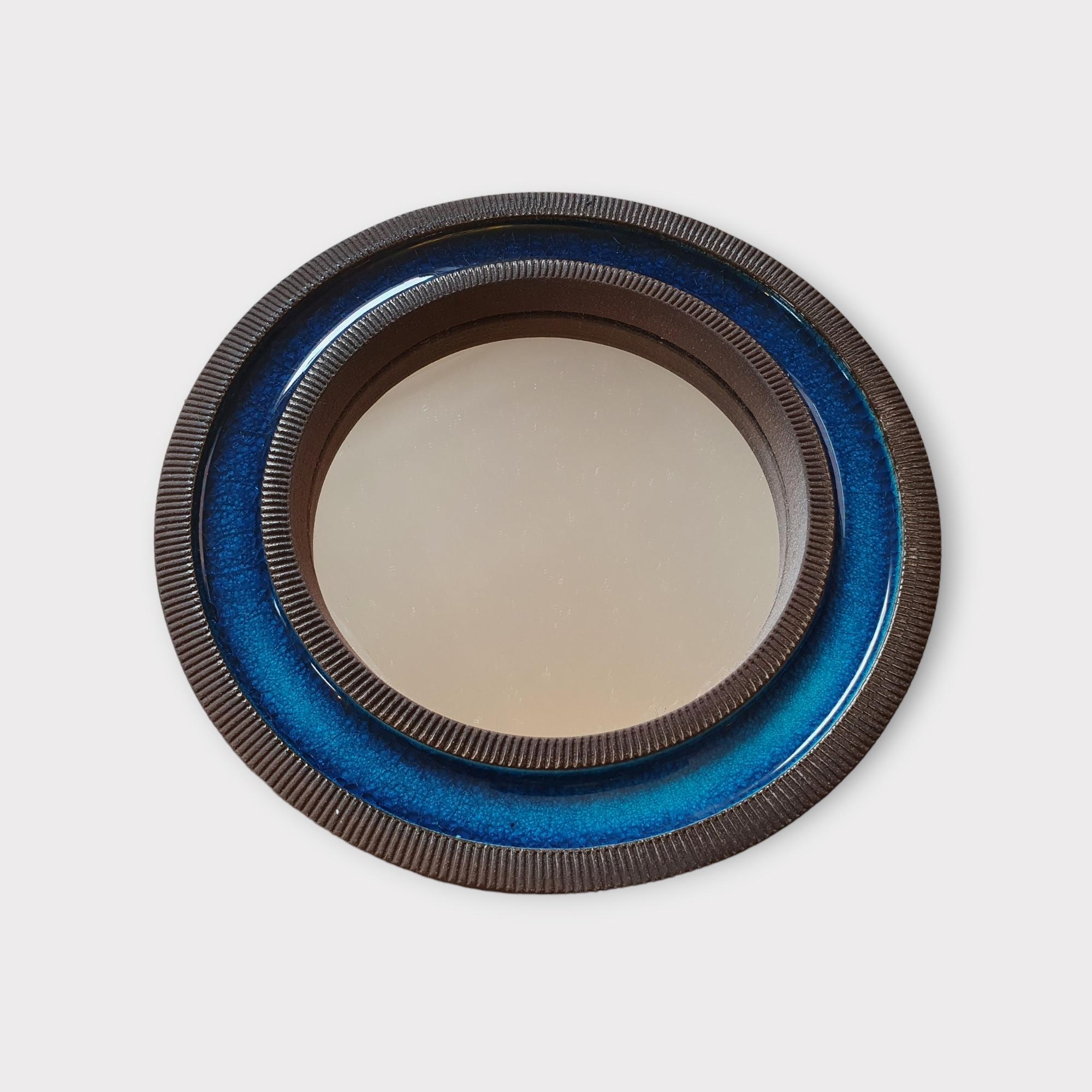 Rare sextet of round Erik Reiff ceramic mirrors  For Sale 1