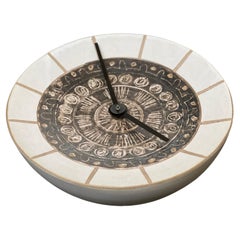 Rare Sgraffito Ceramic Clock by Jane and Gordon Martz for Marshall Studios 