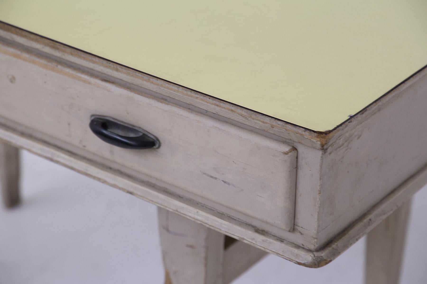 Francese Rara scrivania shabby chic in wood chiaro in vendita