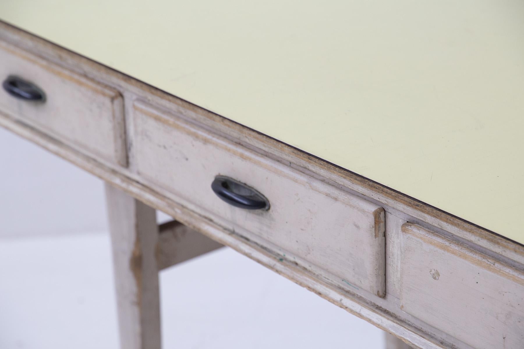 French Rare Shabby Chic Desk in Light Wood For Sale