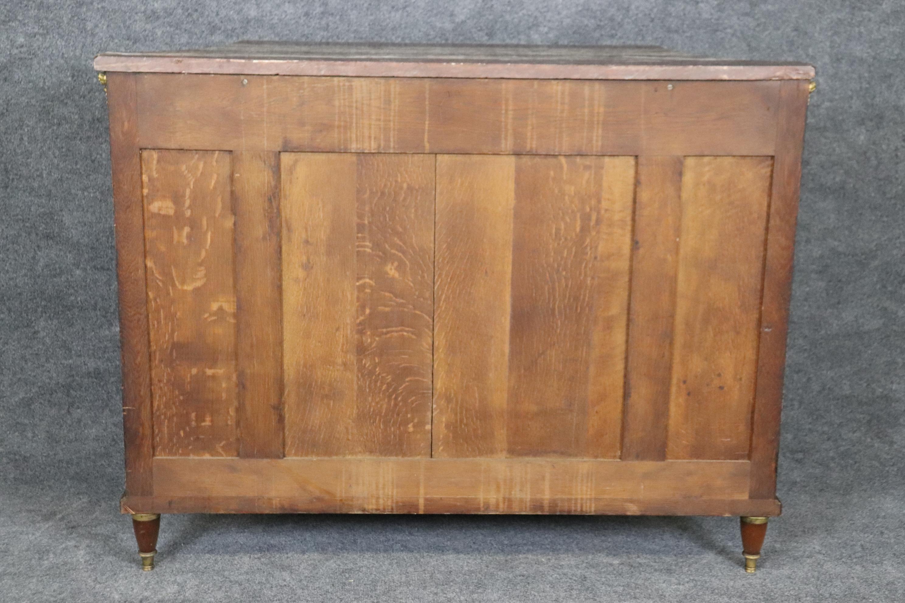 Rare Shallow Directoire Signed Maison Jansen Rouge Marble Top Sideboard Buffet  For Sale 3