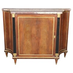 Rare Shallow Directoire Signed Maison Jansen Rouge Marble Top Sideboard Buffet 