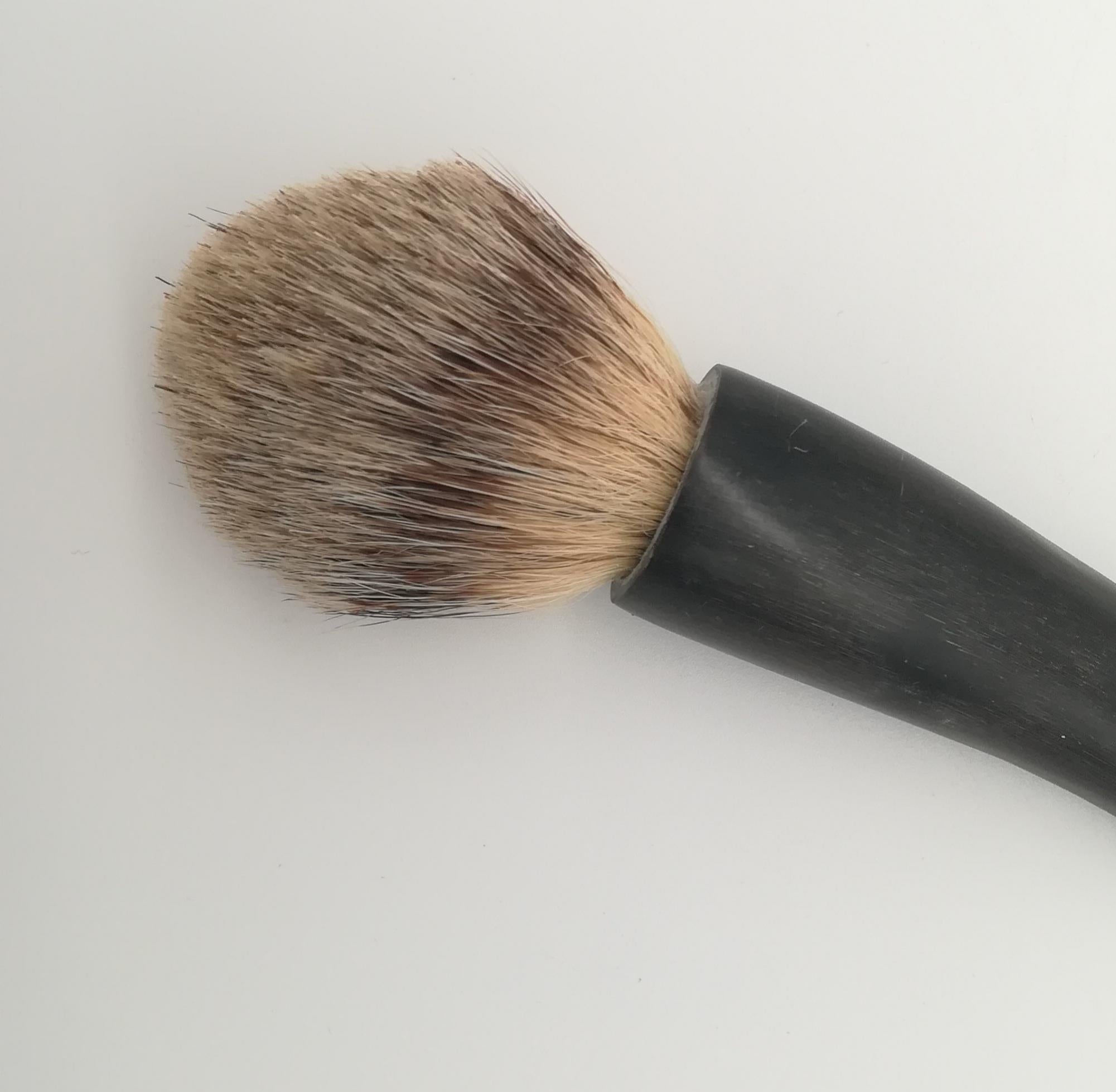 Austrian Rare Shaving Brush Horn and Badger Hair Attributed to Werkstatte Aubock For Sale
