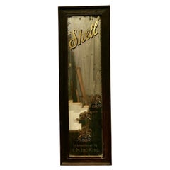 Antique Rare Shell Motor Oil Advertising Mirror, with Royal Appointment to H M The King