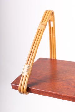 Seltenes Regal aus massivem Teakholz und Bambus, entworfen von Laurids Lønborg, Dänemark, 1960er Jahre.