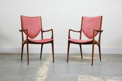 Rare Shield Back Armchairs by Vladimir Kagan for Kagan-Dreyfuss, c. 1959, Signed