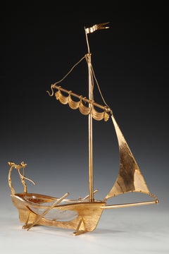 Rare Ship "Le Saint Louis" Attributed to the Cristallerie Saint-Louis