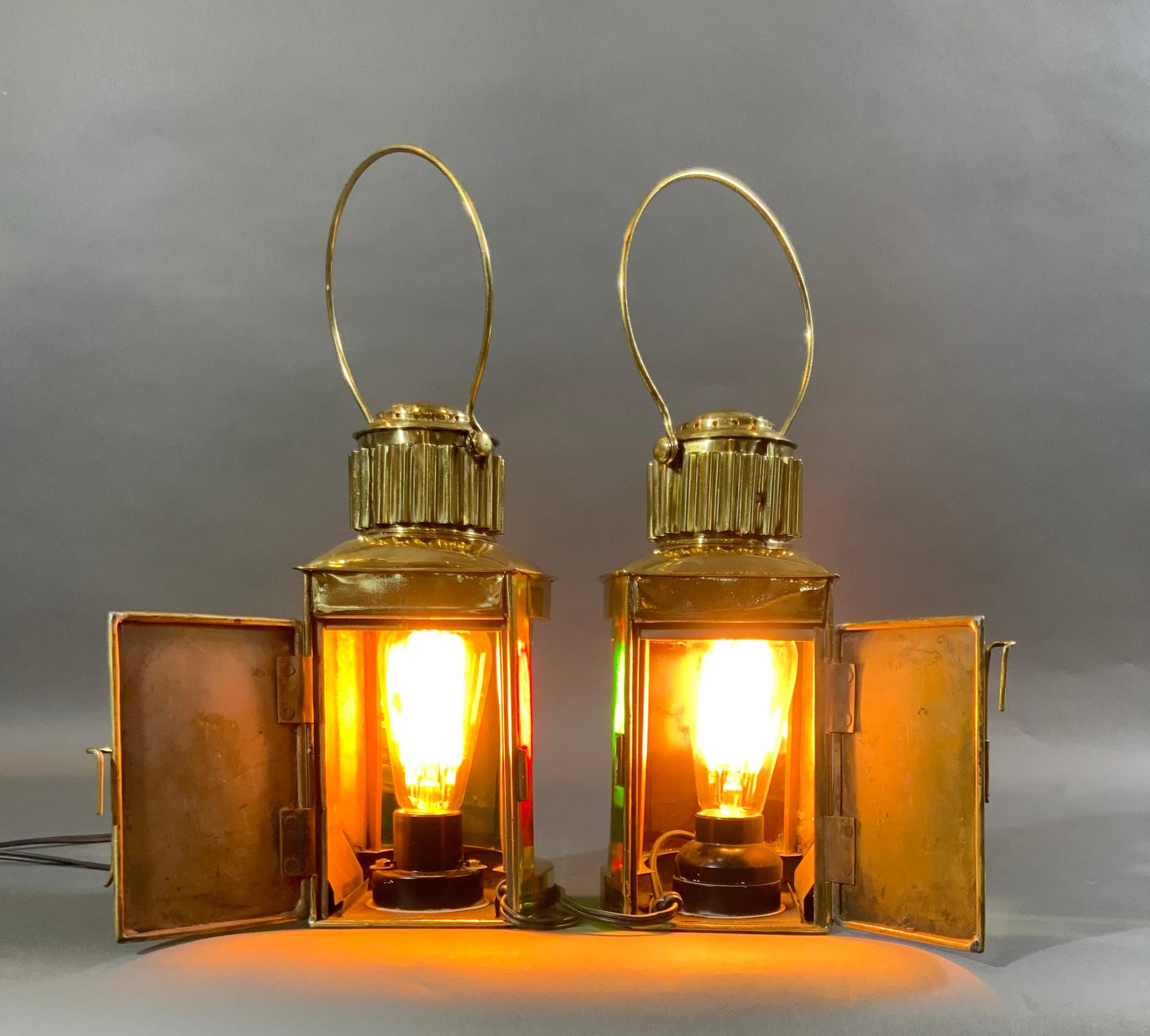 Rare Ships Port and Starboard Lanterns by George Mason of Boston For Sale 5
