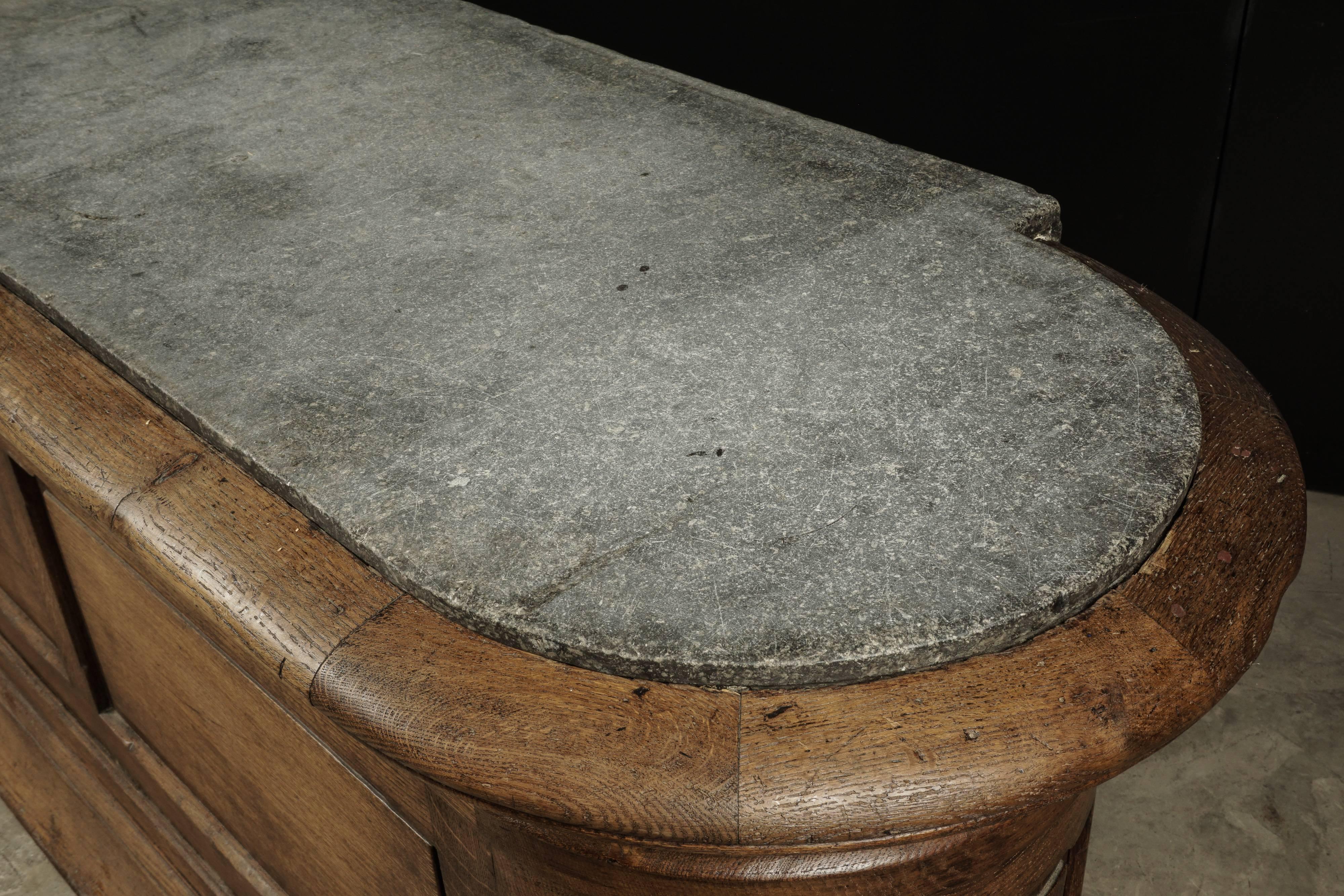 Rare Shop Counter with Original Soapstone Top from France, circa 1900 2