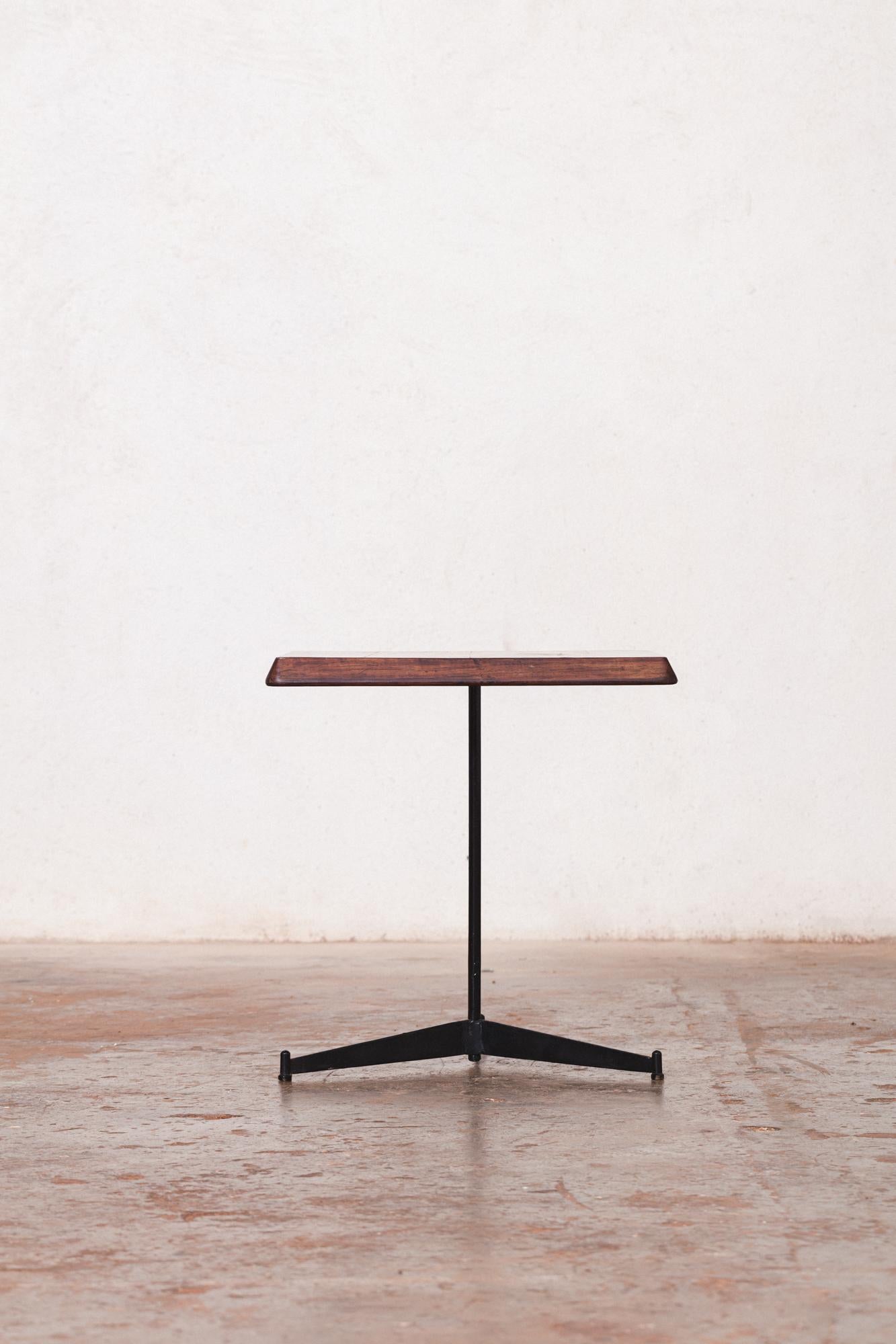 Hardwood Rare Side Table by Carlo Hauner For Sale