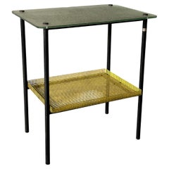 Rare Side Table by Paul Grivois, St-Gobain Glass and Metal, France, c. 1950s